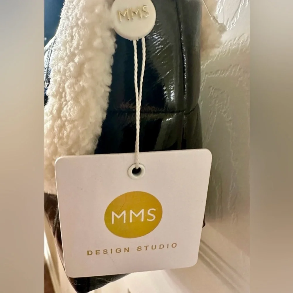 NWT Black Quilted Crossbody Bag w/ Cream Sherpa Trim, Trendy Y2K Winter Purse - Picture 11 of 15